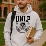 Buzo Capucha Universitario Blanco