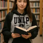 Buzo Capucha Ranglan Universitario Negro