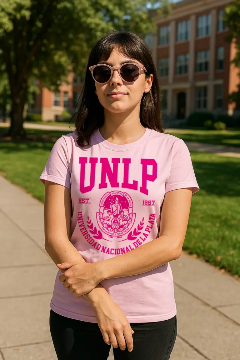 Remera Rosa Universitaria